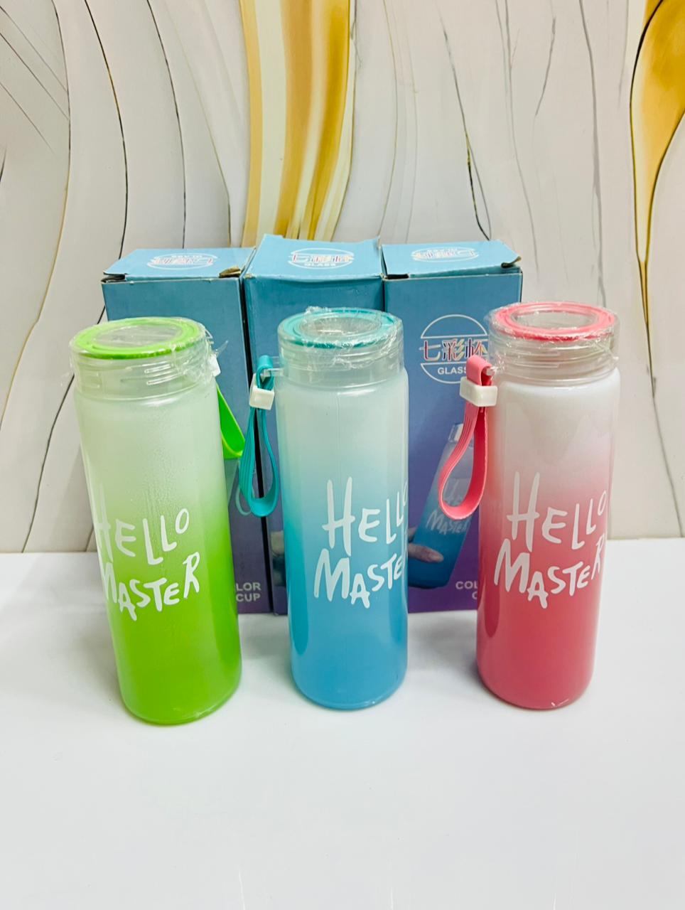 Hello Master Glass Bottle