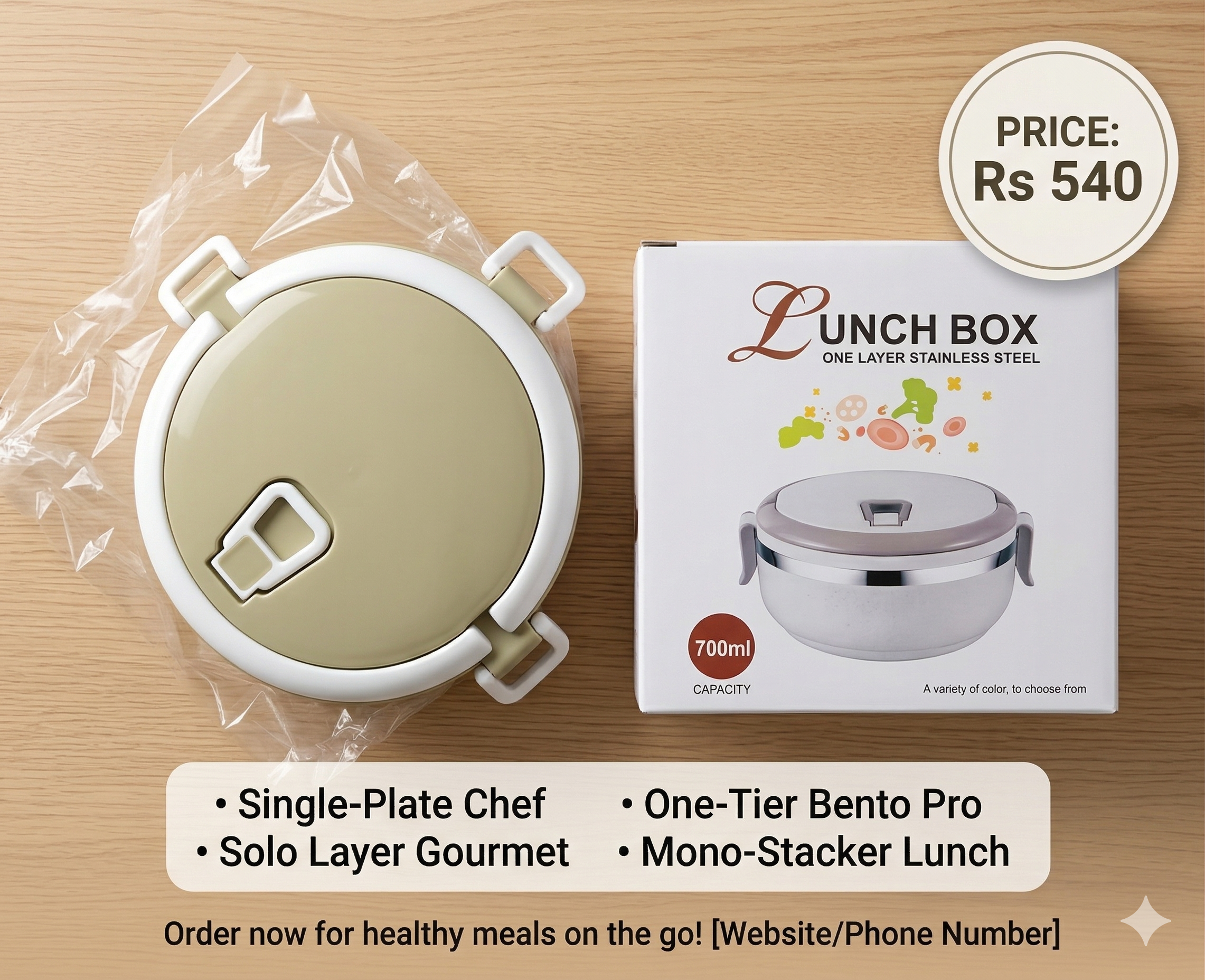 1 Layer 700ml Lunch Box